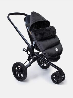 Black Stroller Footmuff with Plush Lining Plushpod